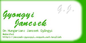 gyongyi jancsek business card